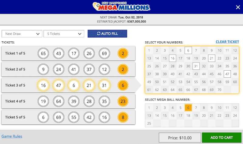 NH Lottery Mega Millions