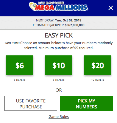 NH Online Lottery Mega Millions