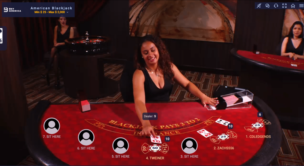 BetAmerica live dealer blackjack