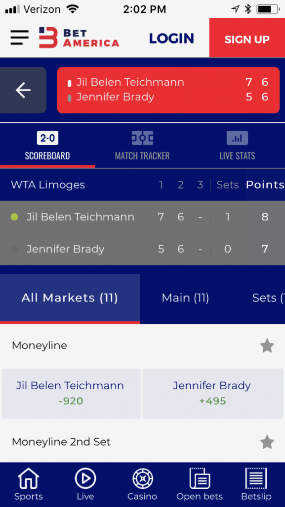 BetAmerica mobile 3