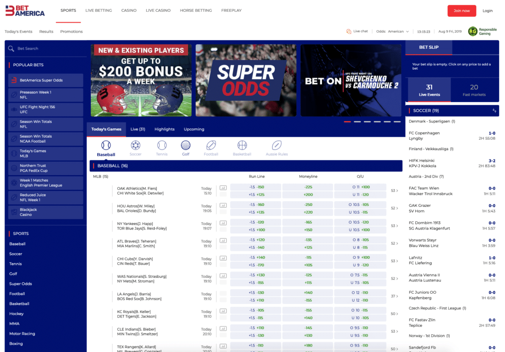 BetAmerica screenshot