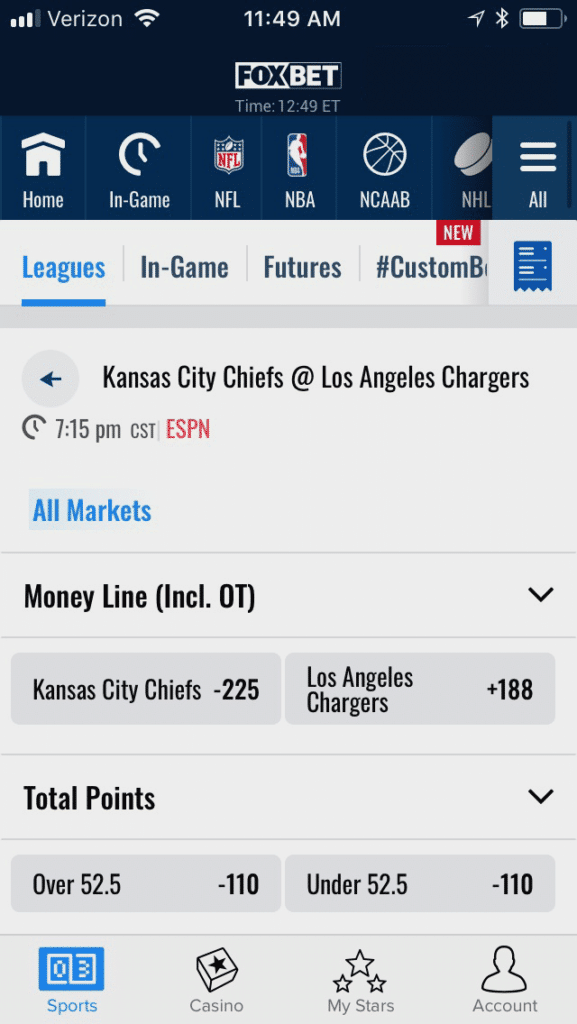 FOX Bet mobile 2
