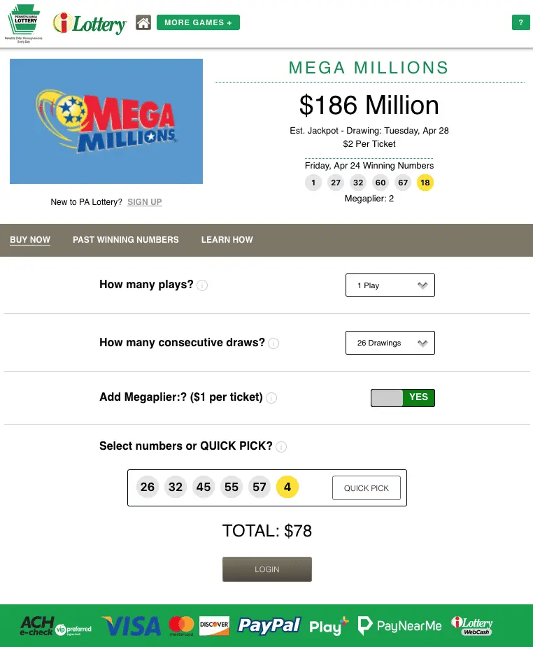 Pennsylvania Mega Millions