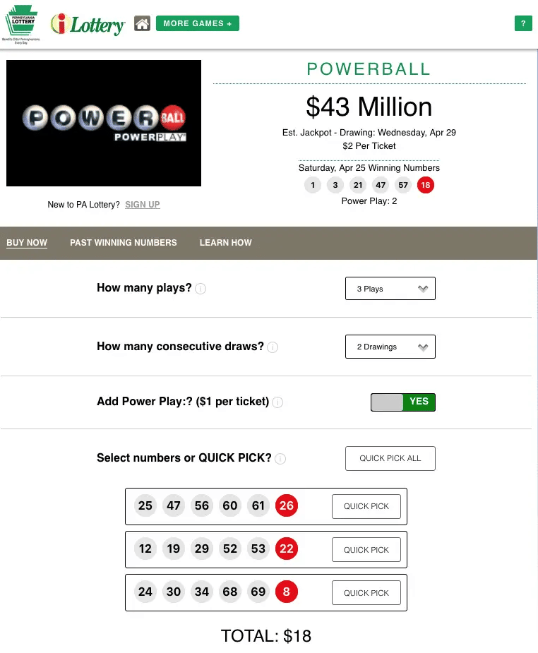 Pennsylvania Powerball