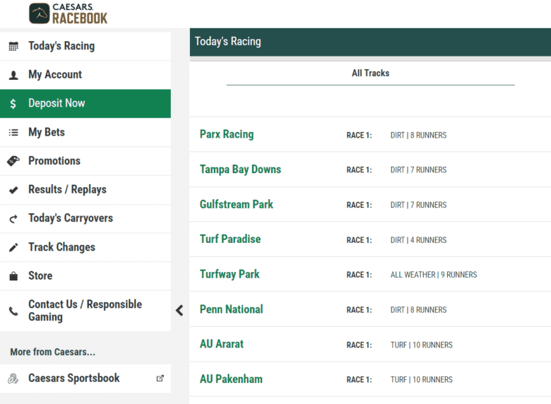 Caesars Racebook wagering Caesars Racebook wagering