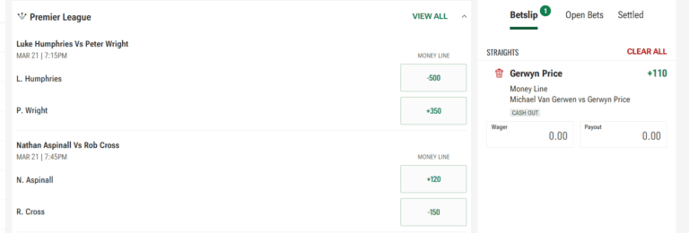 Caesars Sportsbook darts Caesars Sportsbook darts