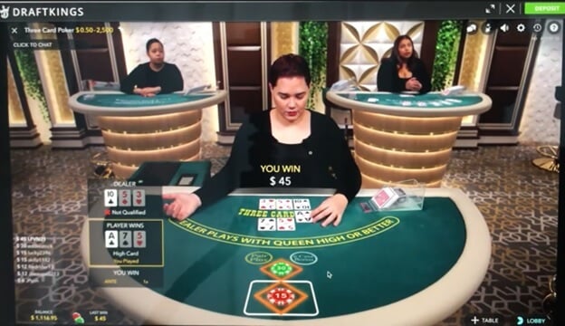 DraftKings three card poker DraftKings three card poker