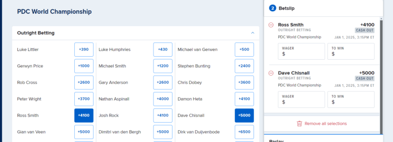 FanDuel Sportsbook darts FanDuel Sportsbook darts