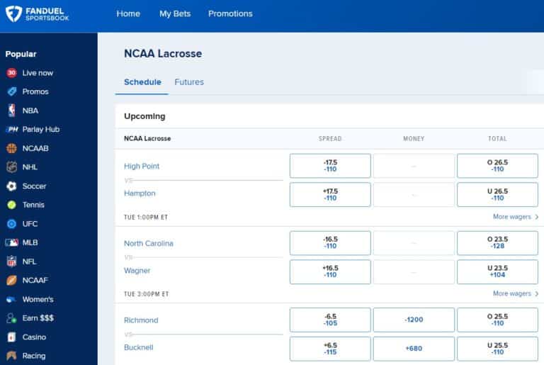 FanDuel Sportsbook lacrosse FanDuel Sportsbook lacrosse