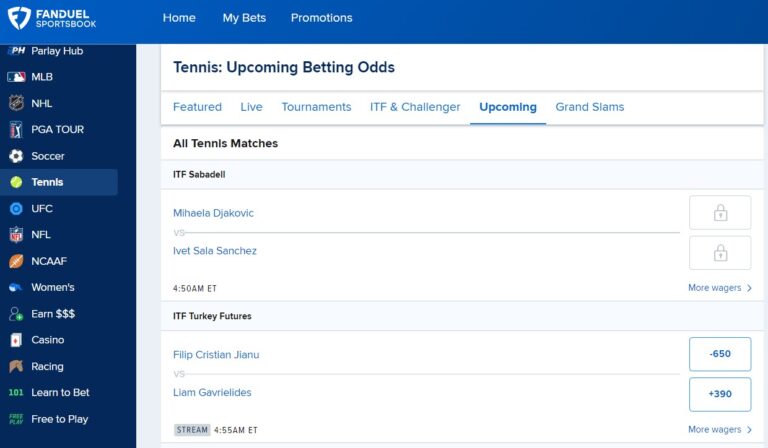 FanDuel Sportsbook tennis FanDuel Sportsbook tennis