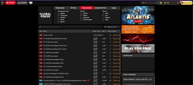 Global Poker Games and Rooms