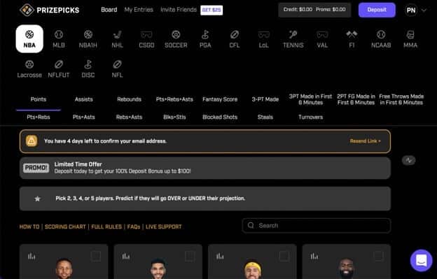 PrizePicks sports markets coverage PrizePicks sports markets coverage