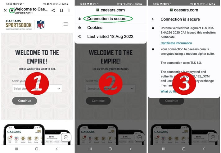caesars connection secure caesars connection secure