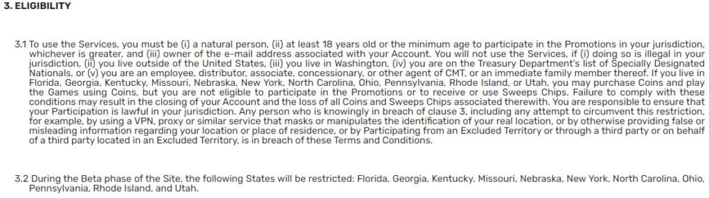 eligibility criteria eligibility criteria