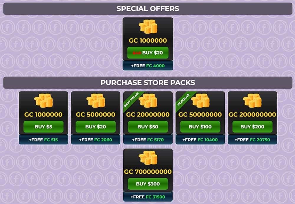 fortune coins store pack offers fortune coins store pack offers