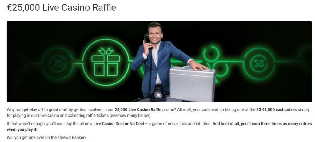 live casino raffle