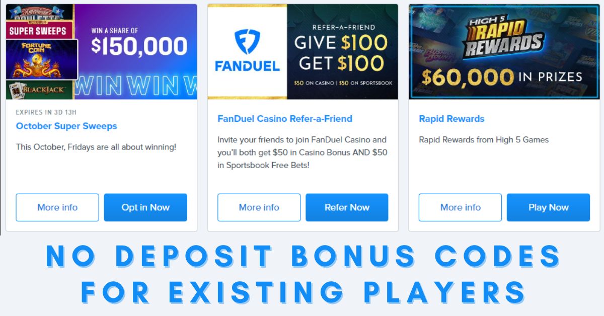 No Deposit Bonus Codes For Existing Players