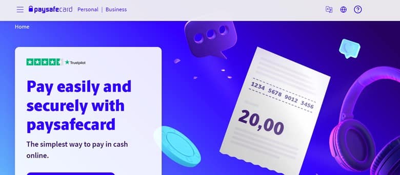 paysafecard homepage