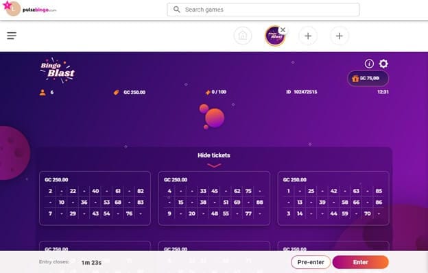 pulsz bingo games lobby pulsz bingo games lobby