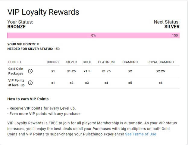 pulsz bingo vip loyalty rewards pulsz bingo vip loyalty rewards