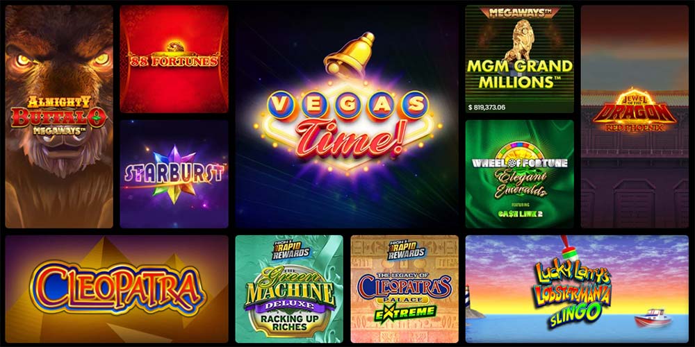 selection of online slots in a lobby selection of online slots