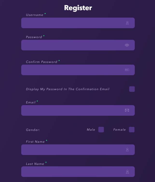 sweep slots registration form sweep slots registration form