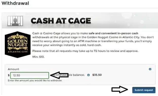 withdraw cash at cage withdraw cash at cage