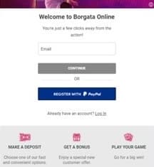 Borgata add email