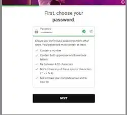 Borgata password set up