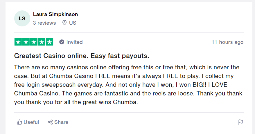 Chumba Casino satisfied customer Chumba Casino satisfied customer