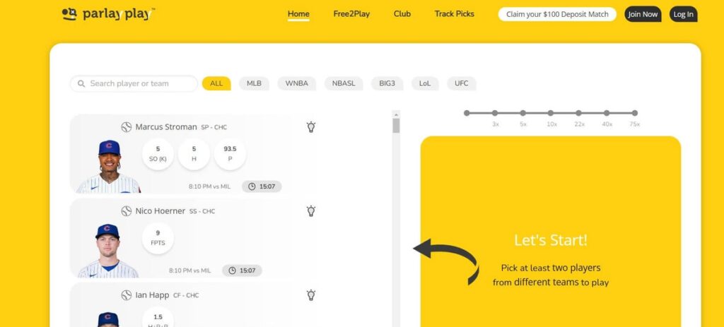 ParlayPlay sports review ParlayPlay homepage screenshot