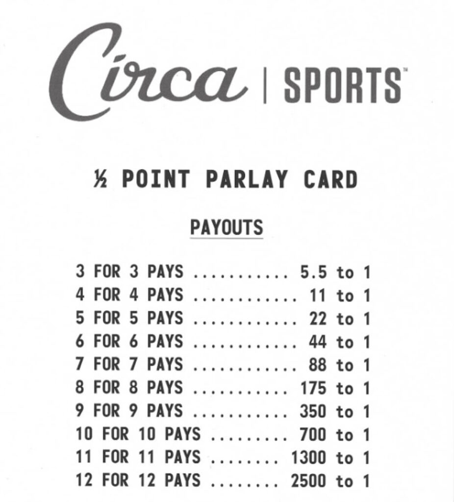 circa sports parlay card circa sports parlay card