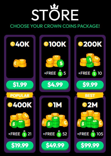 crown coins casino bonuses Crown Coins Casino coin packages