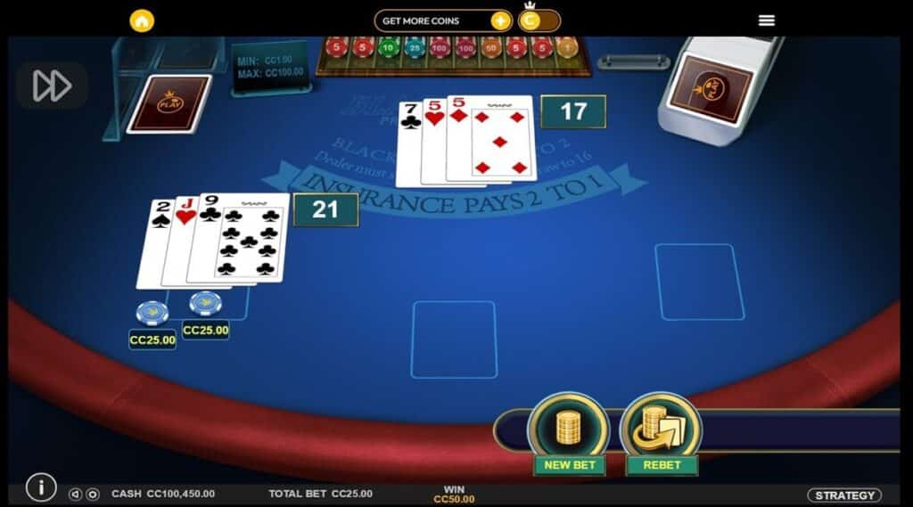crown coins casino game design Crown Coins Casino blackjack screenshot