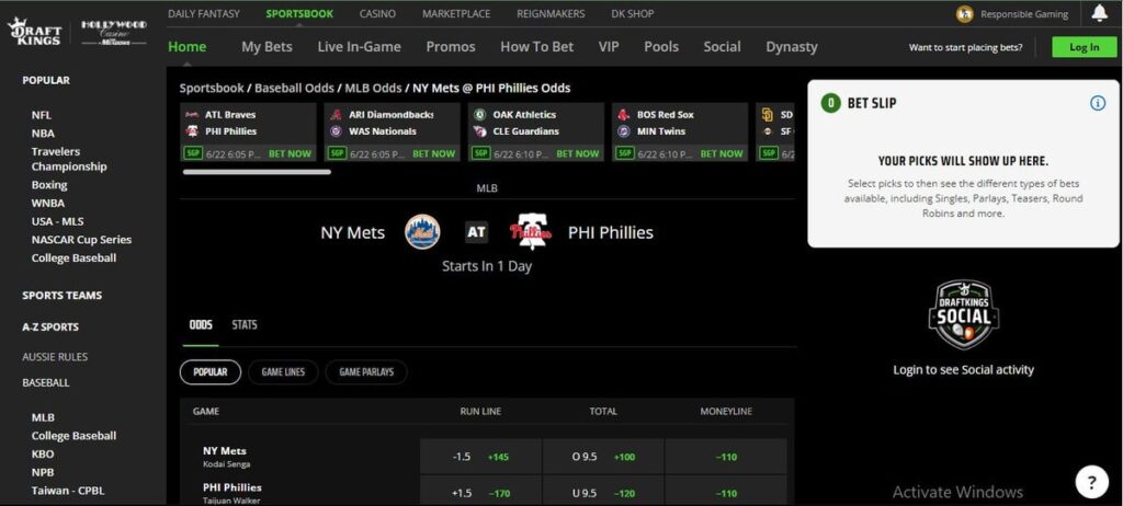 draftkings mets vs phillies draftkings mets vs phillies