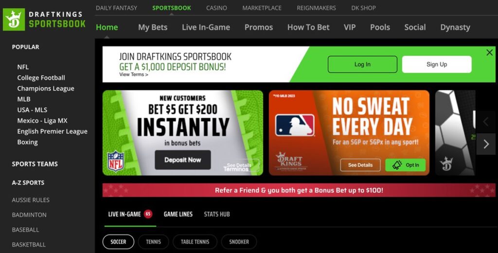 draftkings sportsbook lobby draftkings sportsbook lobby