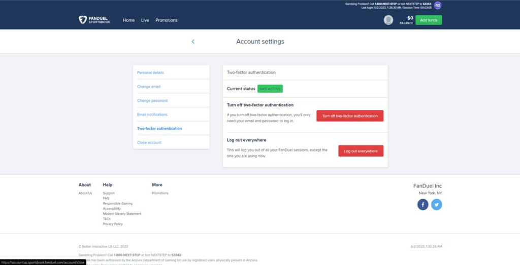 fanduel sportsbook account settings fanduel sportsbook account settings