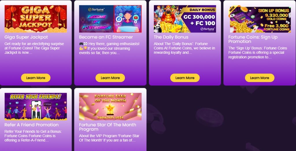 fortune coins bonuses Fortune Coins Casino promo offers