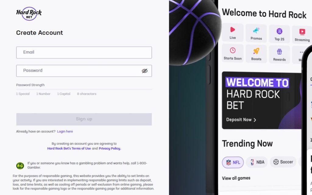 hard rock casino registration Hard Rock Online Casino registration form