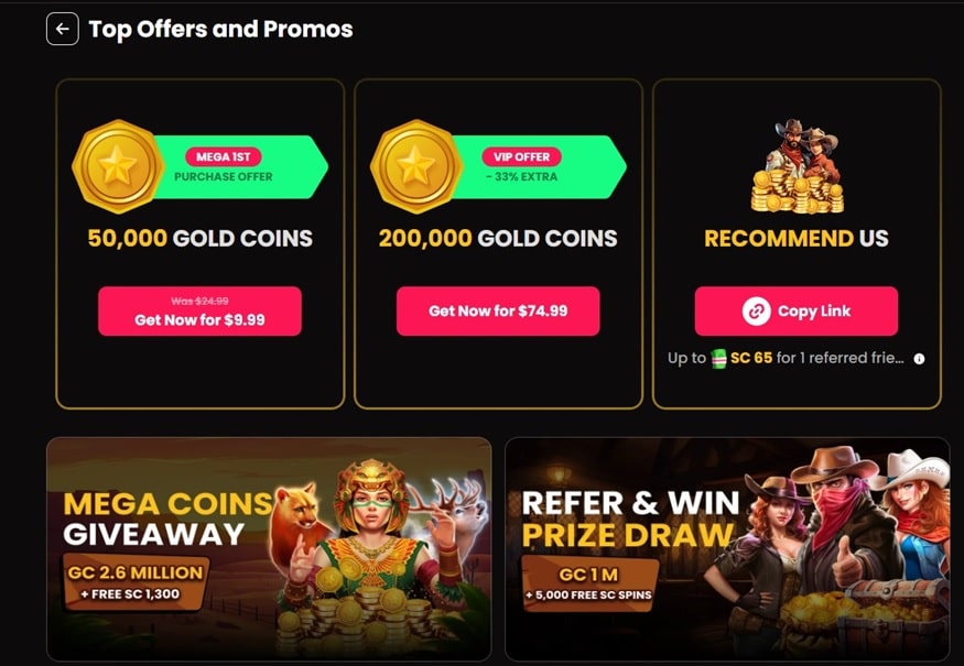 mega bonanza promos Mega Bonanza promos page