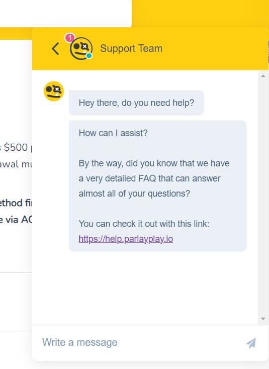 parlayplay customer service ParlayPlay customer support chat