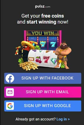 pulsz casino registration form