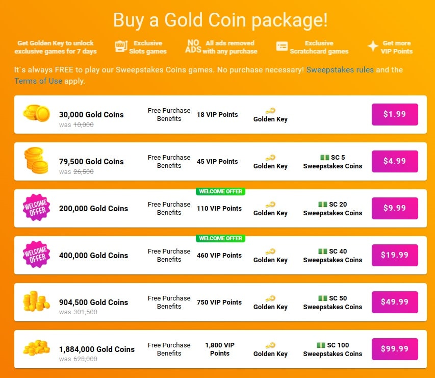 pulsz gold coin purchases