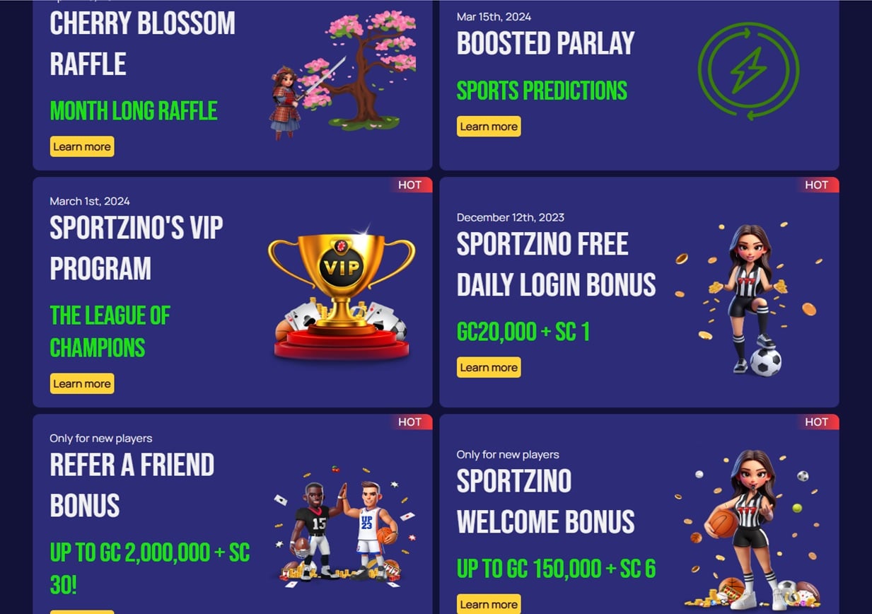 sportzino bonus Sportzino bonuses and promos