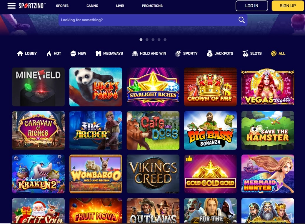 sportzino casino lobby Sportzino Casino lobby screenshot