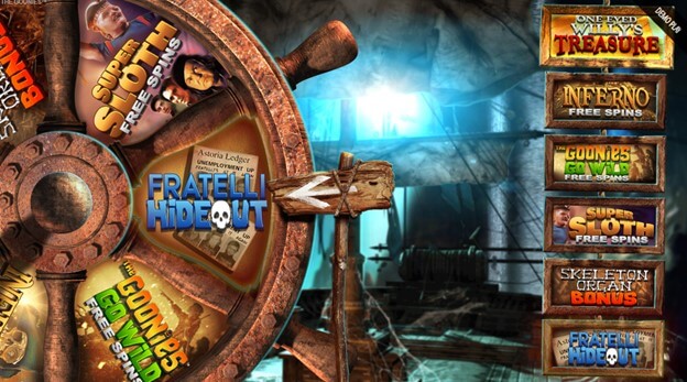 the goonies slot bonus wheel the goonies slot bonus wheel