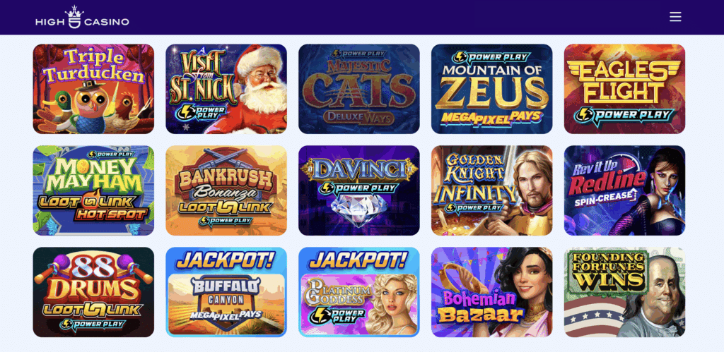 High 5 Casino daily login bonus