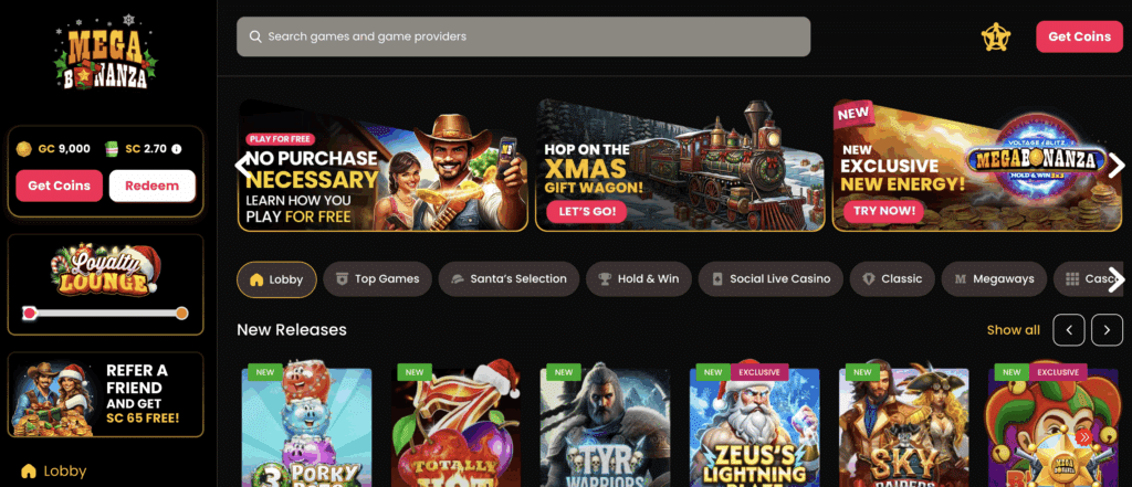 Mega Bonanza no deposit bonus