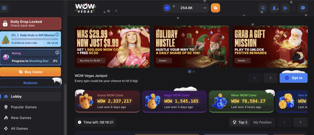 WOW Vegas no deposit bonus