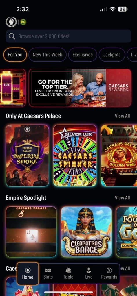 Caesars Palace Online Casino app